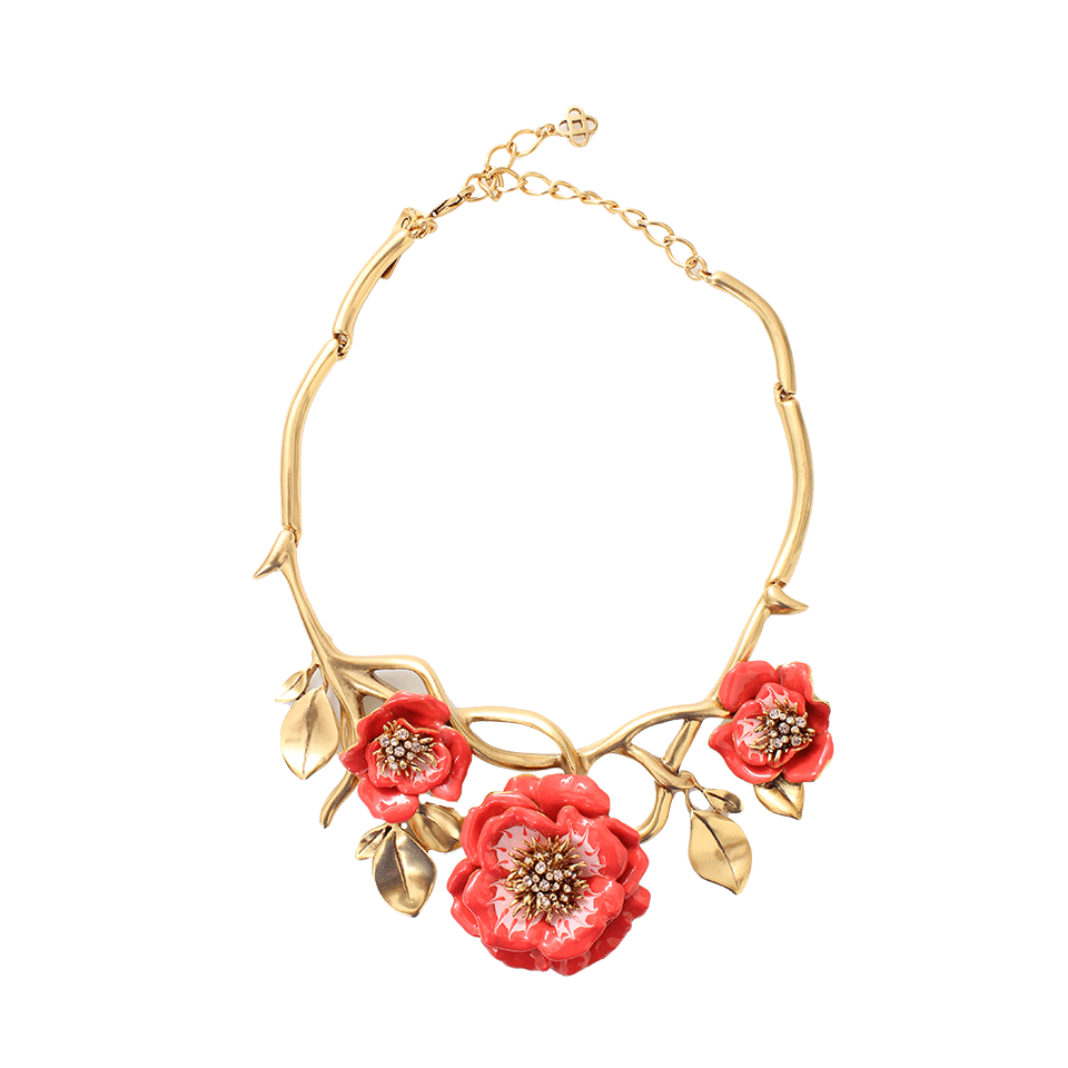 OSCAR DE LA RENTA-Painted Flower Necklace-GRANITA