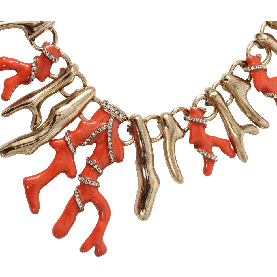 OSCAR DE LA RENTA-Resin Coral Necklace-PERSIMMN