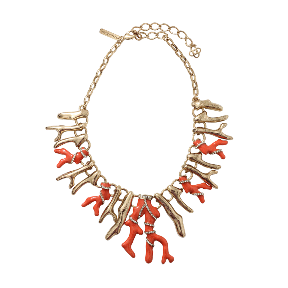 OSCAR DE LA RENTA-Resin Coral Necklace-PERSIMMN