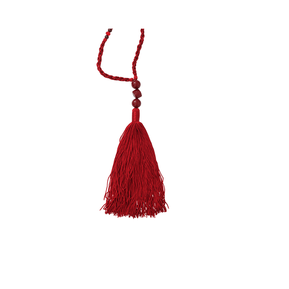 OSCAR DE LA RENTA-Tassel Charm Necklace-RUBY
