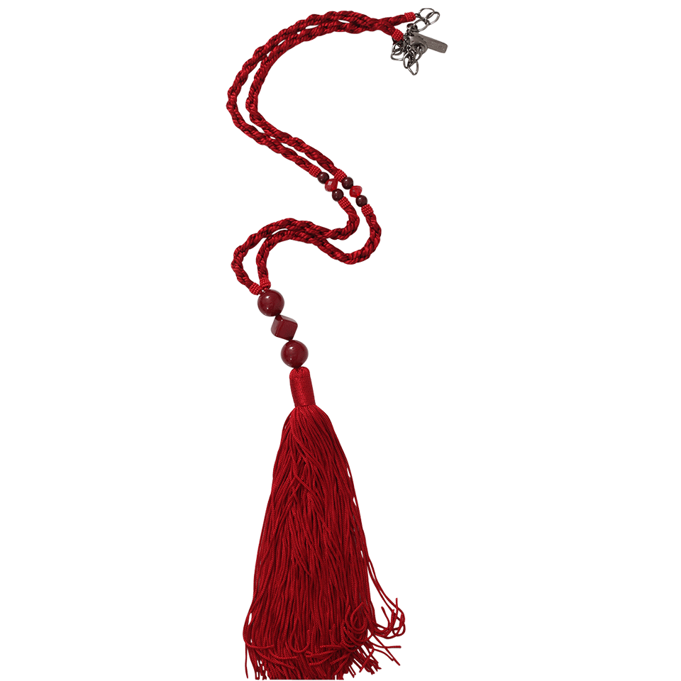 OSCAR DE LA RENTA-Tassel Charm Necklace-RUBY