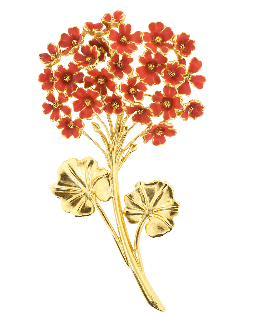 OSCAR DE LA RENTA-Painted Geranium Brooch-CAYENNE
