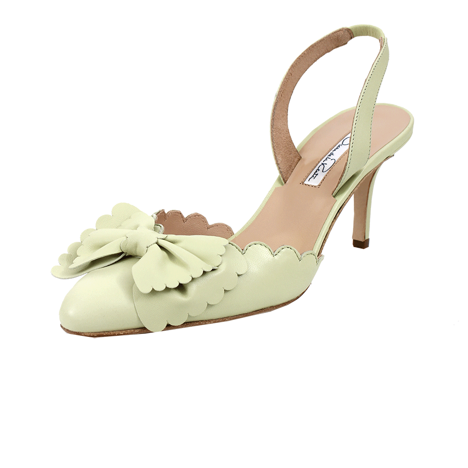 OSCAR DE LA RENTA-Bow Scallop Trim Slingback-