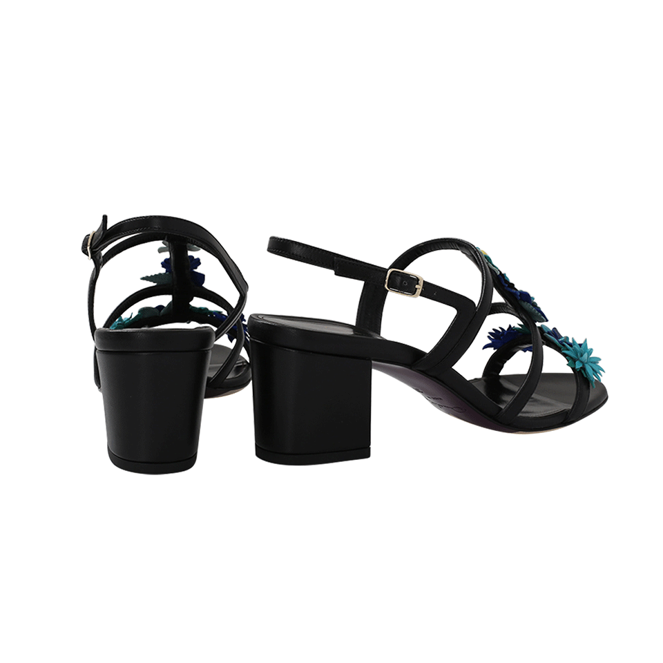 OSCAR DE LA RENTA-Page Nappa Blue Flower Sandal-