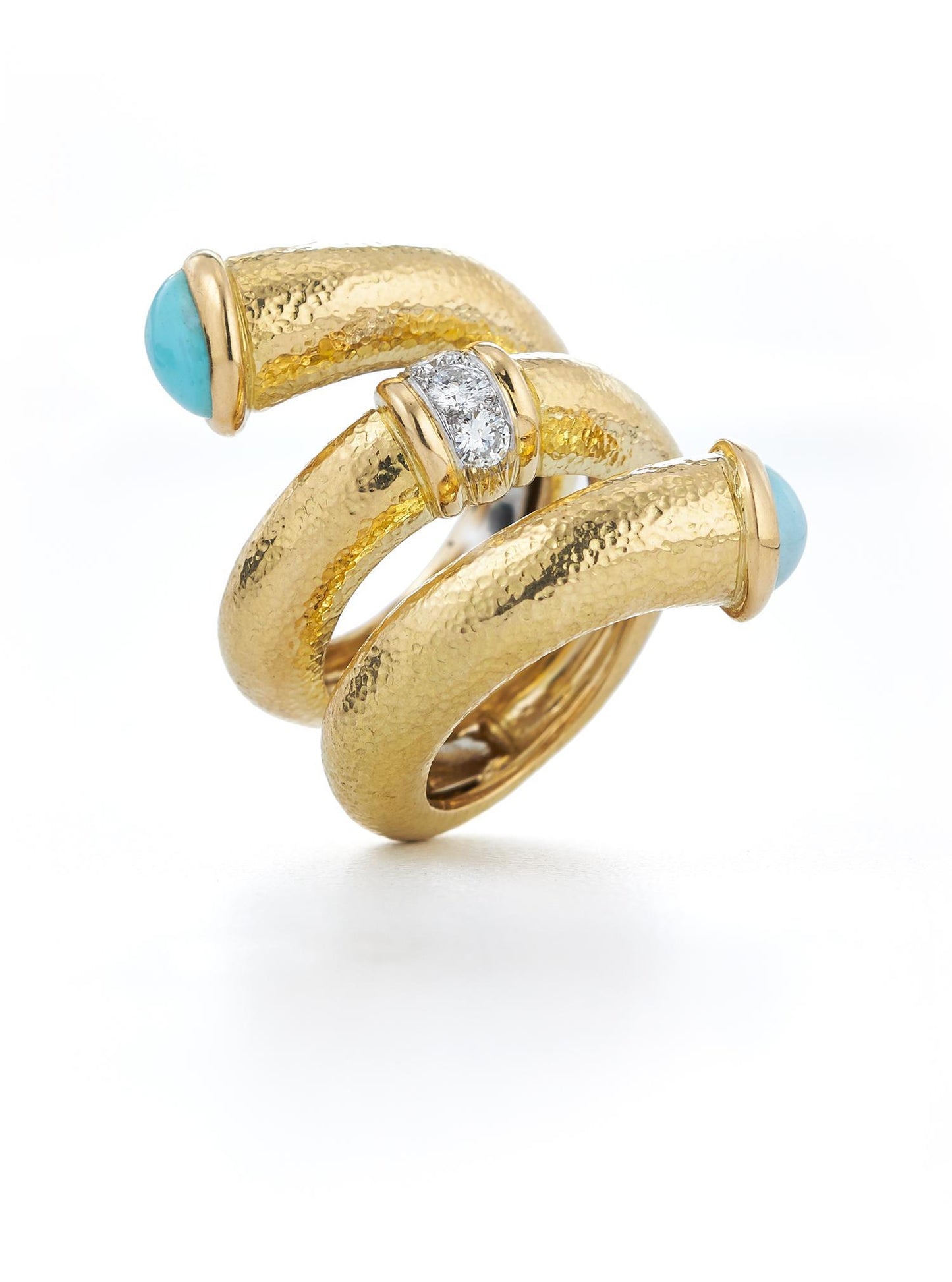 Turquoise Hammered Pipe Ring