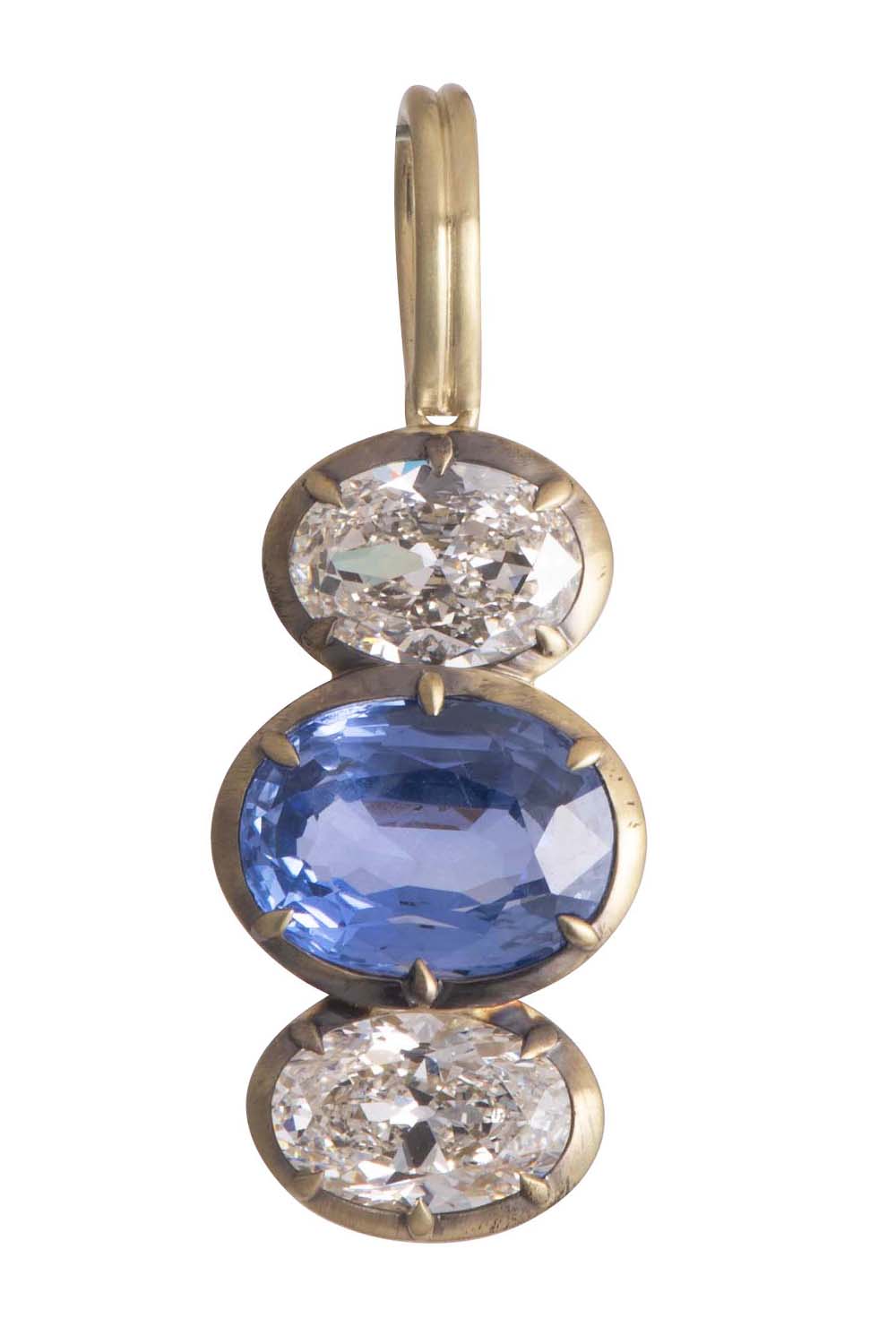 Sapphire Diamond Triple Drop Pendant