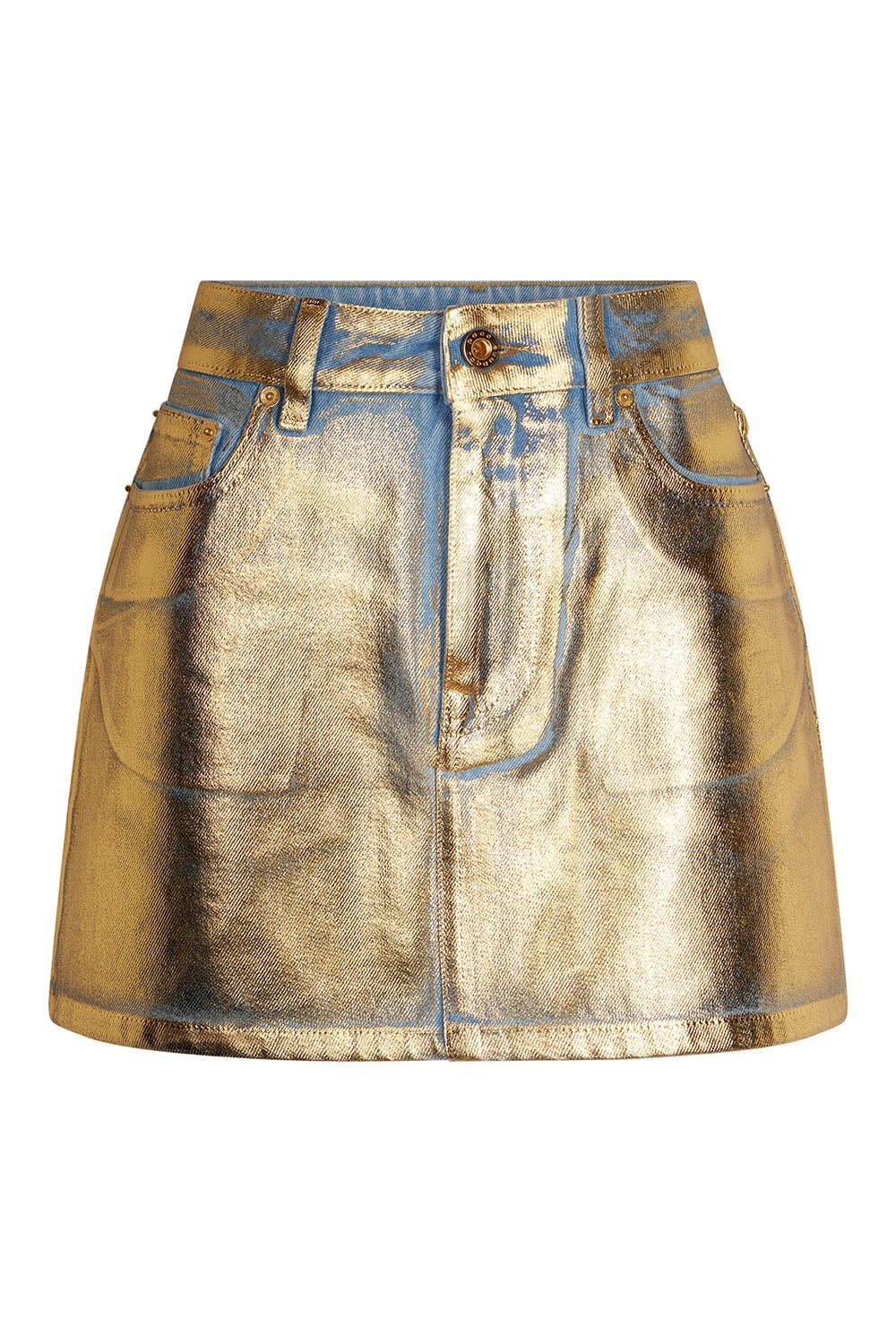 RABANNE-Mini Metallic Skirt-