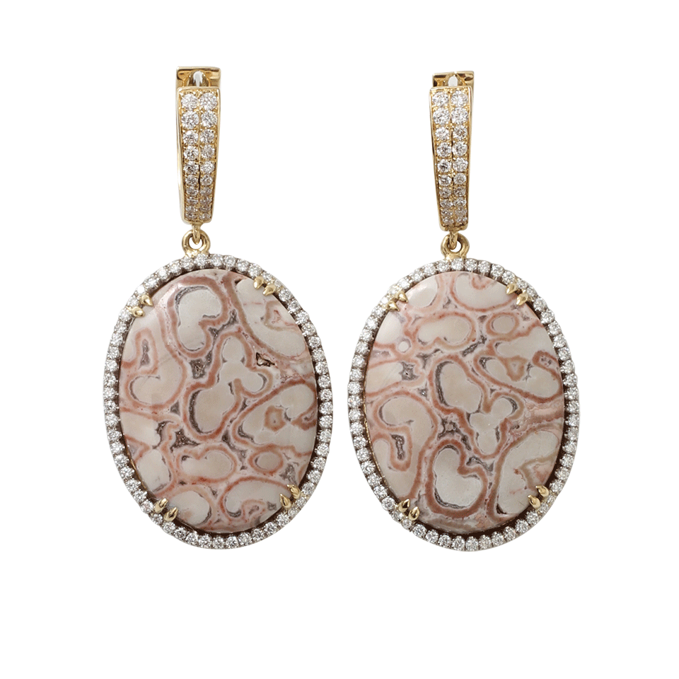 PAMELA HUIZENGA-Oval Xaxim Earrings-YELLOW GOLD