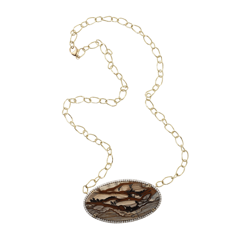 PAMELA HUIZENGA-Dechutes Picture Jasper Necklace-YELLOW GOLD