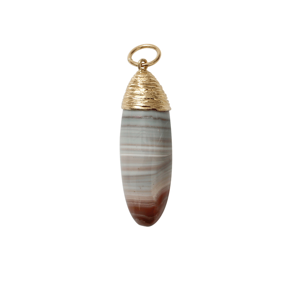 PAMELA HUIZENGA-Saturn Chalcedony Pendant-YELLOW GOLD