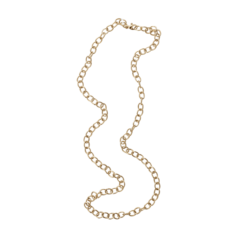 PAMELA HUIZENGA-Solid Oval Link Necklace-YELLOW GOLD