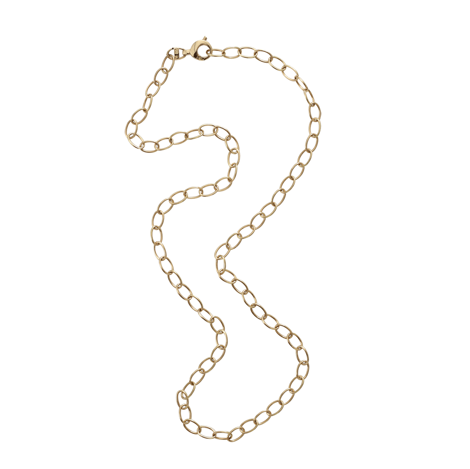 PAMELA HUIZENGA-Solid Round Link Necklace-YELLOW GOLD
