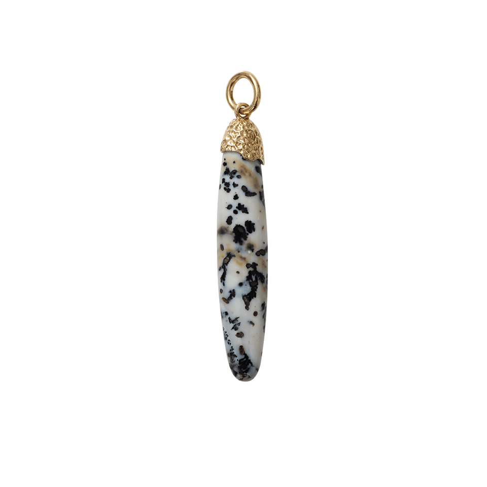 PAMELA HUIZENGA-Speckled Agate Pendant-YELLOW GOLD