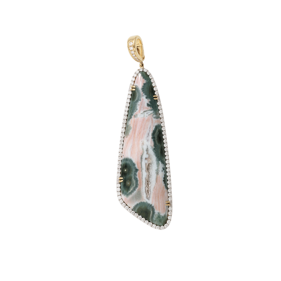 PAMELA HUIZENGA-Ocean Jasper Pendant-YELLOW GOLD