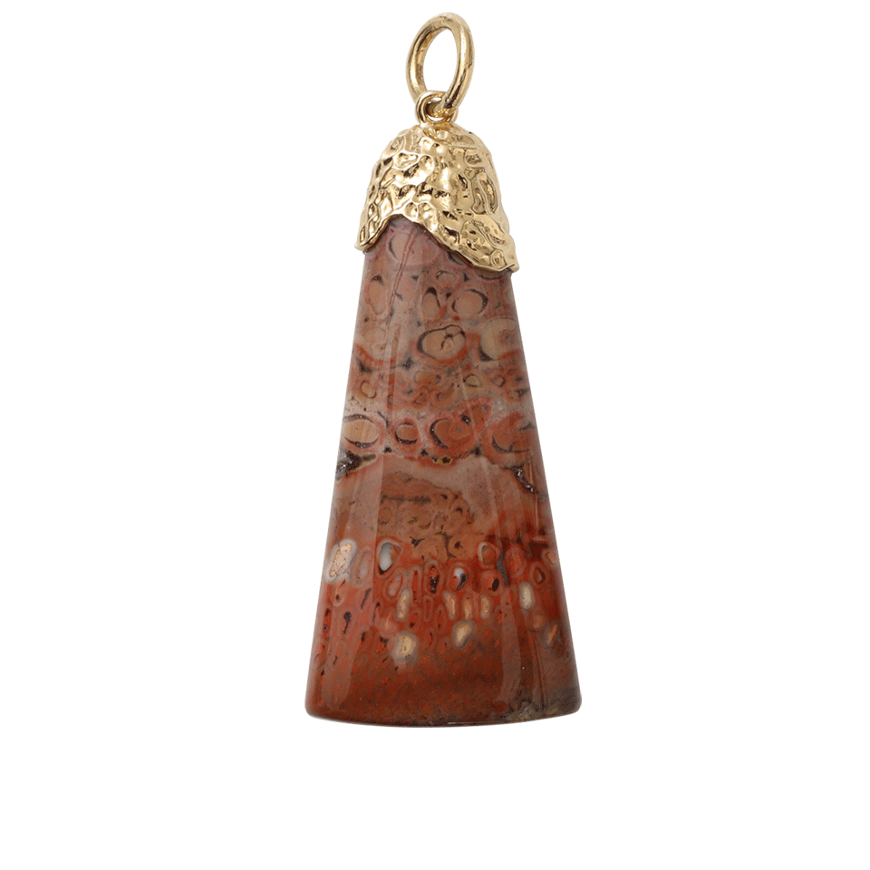 PAMELA HUIZENGA-Xaxim Fossilized Fern Pendant-YELLOW GOLD