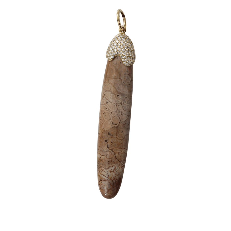 PAMELA HUIZENGA-Xaxim Pendant With Diamond Pave Cap-YELLOW GOLD