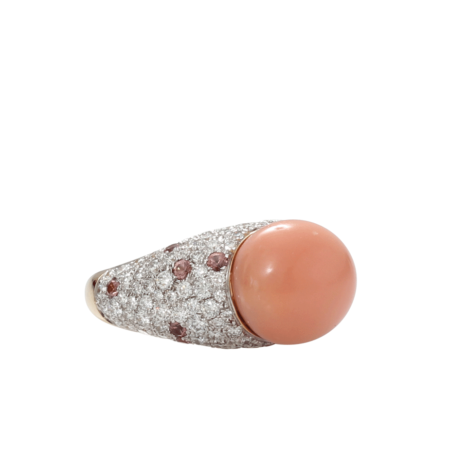 PAMELA HUIZENGA-Conch Pearl And Sapphire Ring-YELLOW GOLD