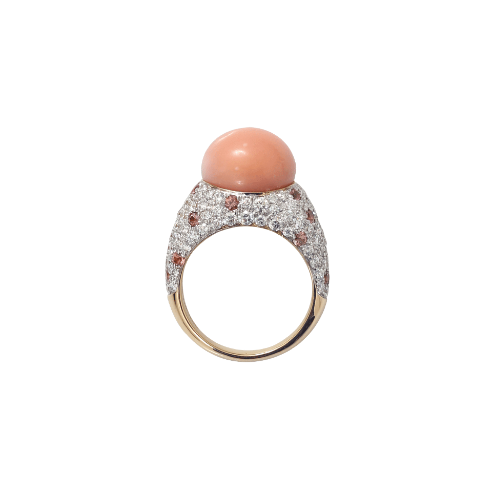 PAMELA HUIZENGA-Conch Pearl And Sapphire Ring-YELLOW GOLD