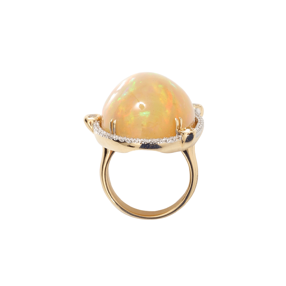 PAMELA HUIZENGA-Ethiopian Opal And Diamond Ring-YELLOW GOLD