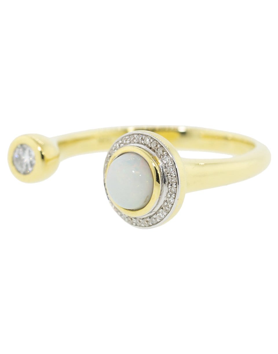 PAMELA LOVE-Opal and White Diamond Gravitation Ring-YELLOW GOLD