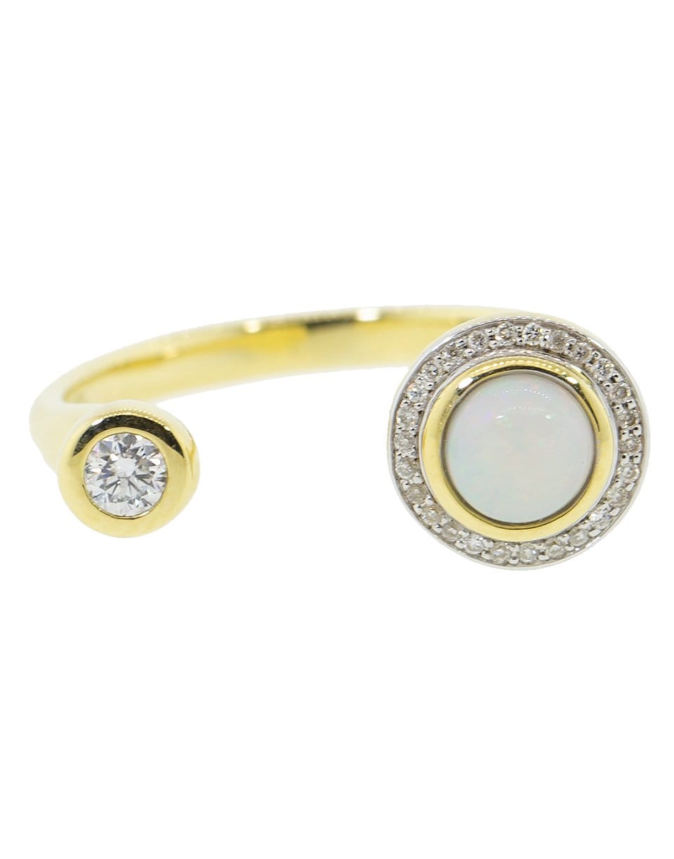 PAMELA LOVE-Opal and White Diamond Gravitation Ring-YELLOW GOLD