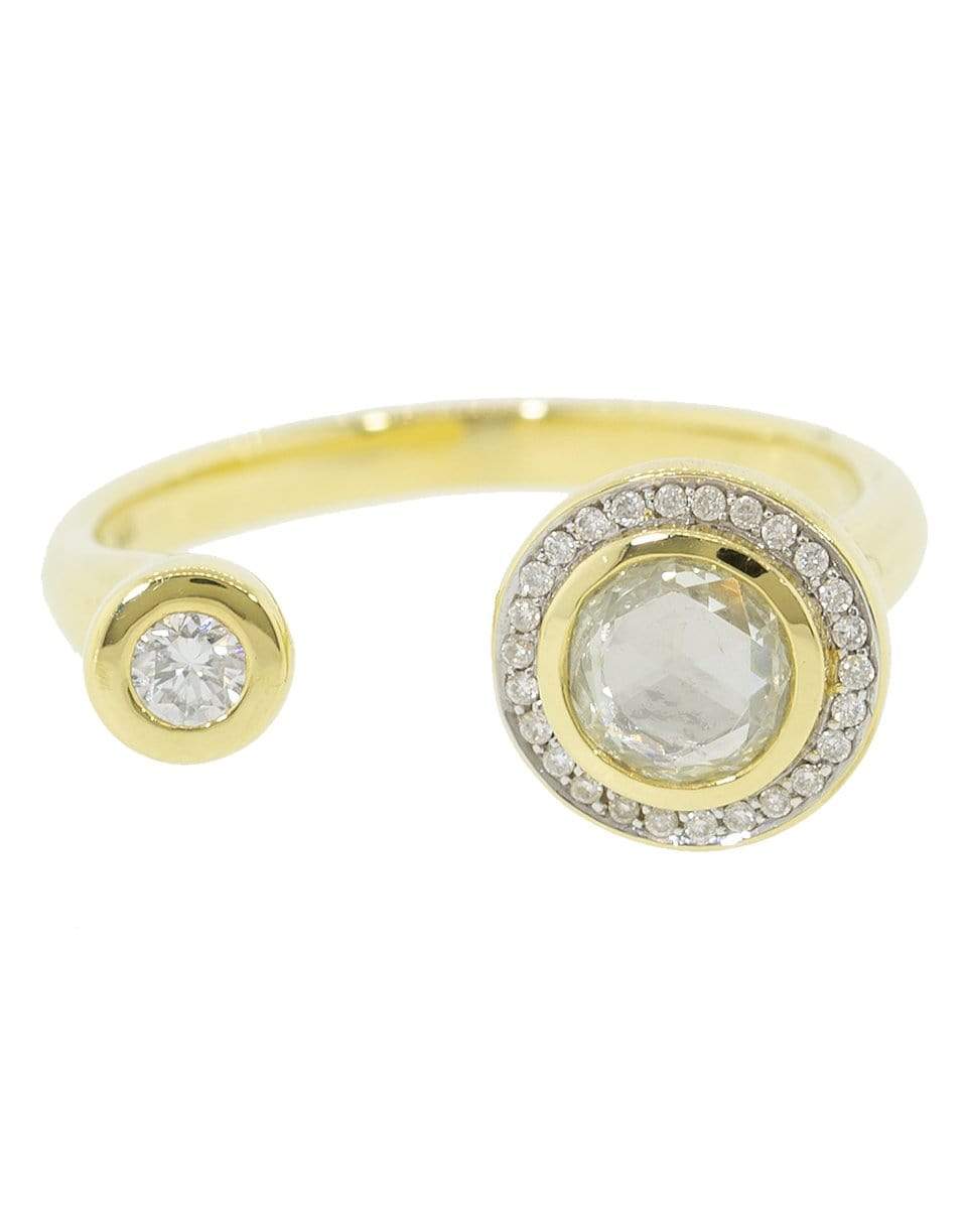 PAMELA LOVE-White Diamond Gravitation Ring-YELLOW GOLD