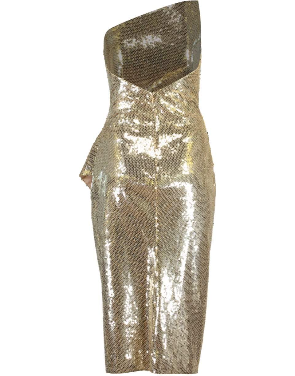 PAMELLA ROLAND-Gold Liquid Sequin Dress-GOLD