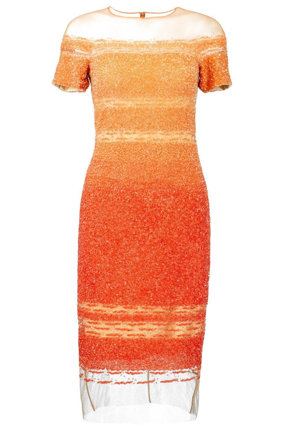 PAMELLA ROLAND-Signature Sequin Cocktail Dress - Dark Poppy-