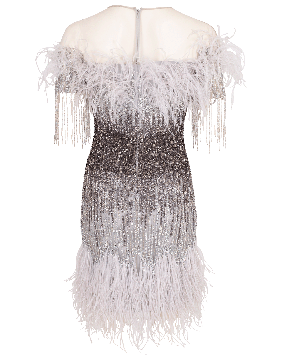 Ostrich Feather Ombre Sequin Dress | PAMELLA ROLAND  Marissa Collections