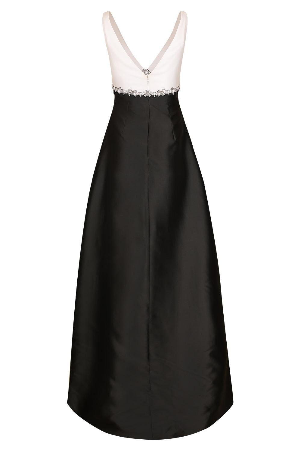 Crystal Embellished Sleeveless Gown-BLACK-6-CLOTHINGDRESSGOWN-PAMELLA ROLAND