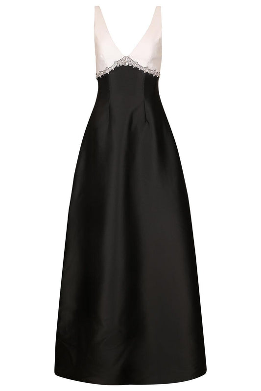 Crystal Embellished Sleeveless Gown-BLACK-6-CLOTHINGDRESSGOWN-PAMELLA ROLAND