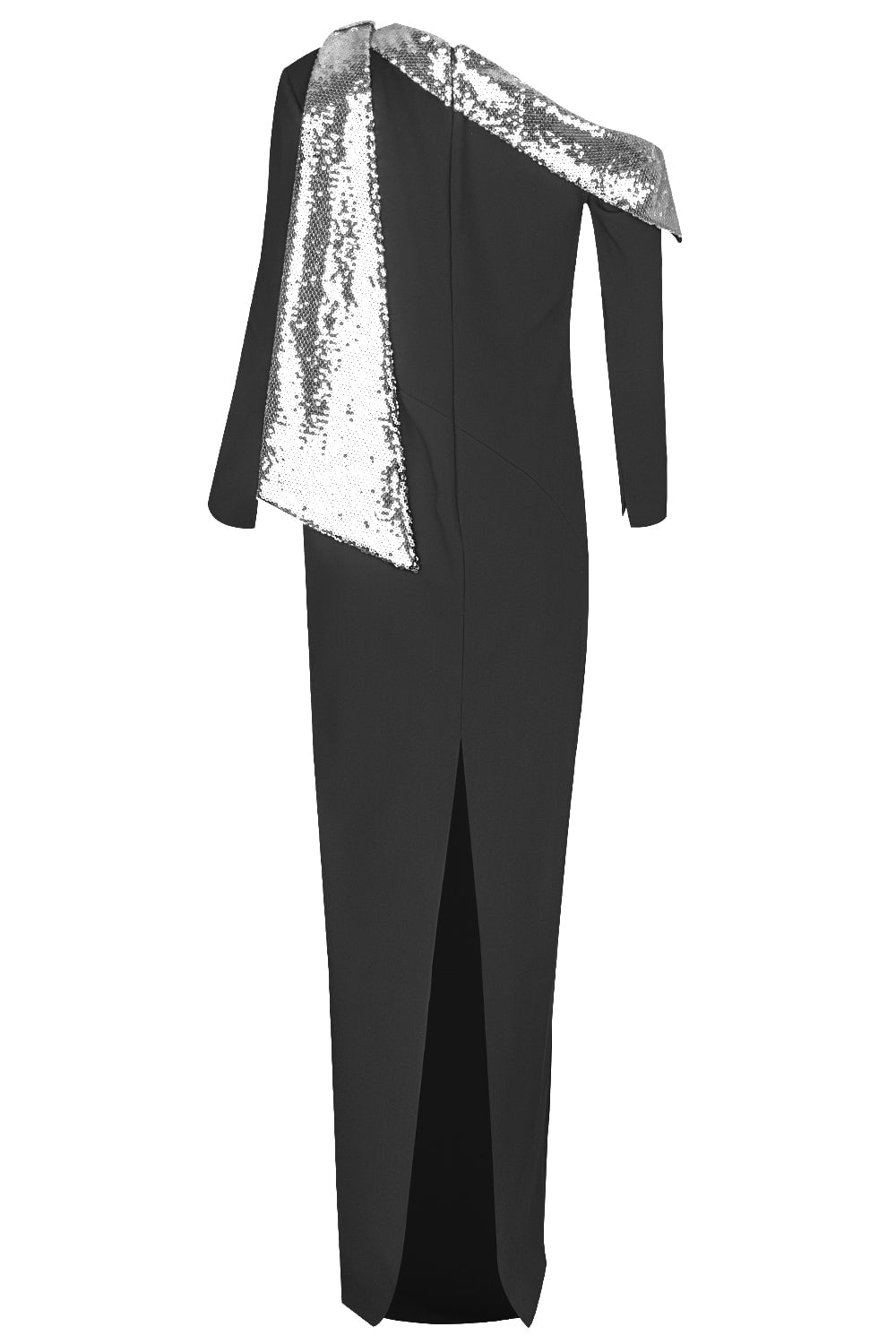 PAMELLA ROLAND-Contrast Neckline Gown-