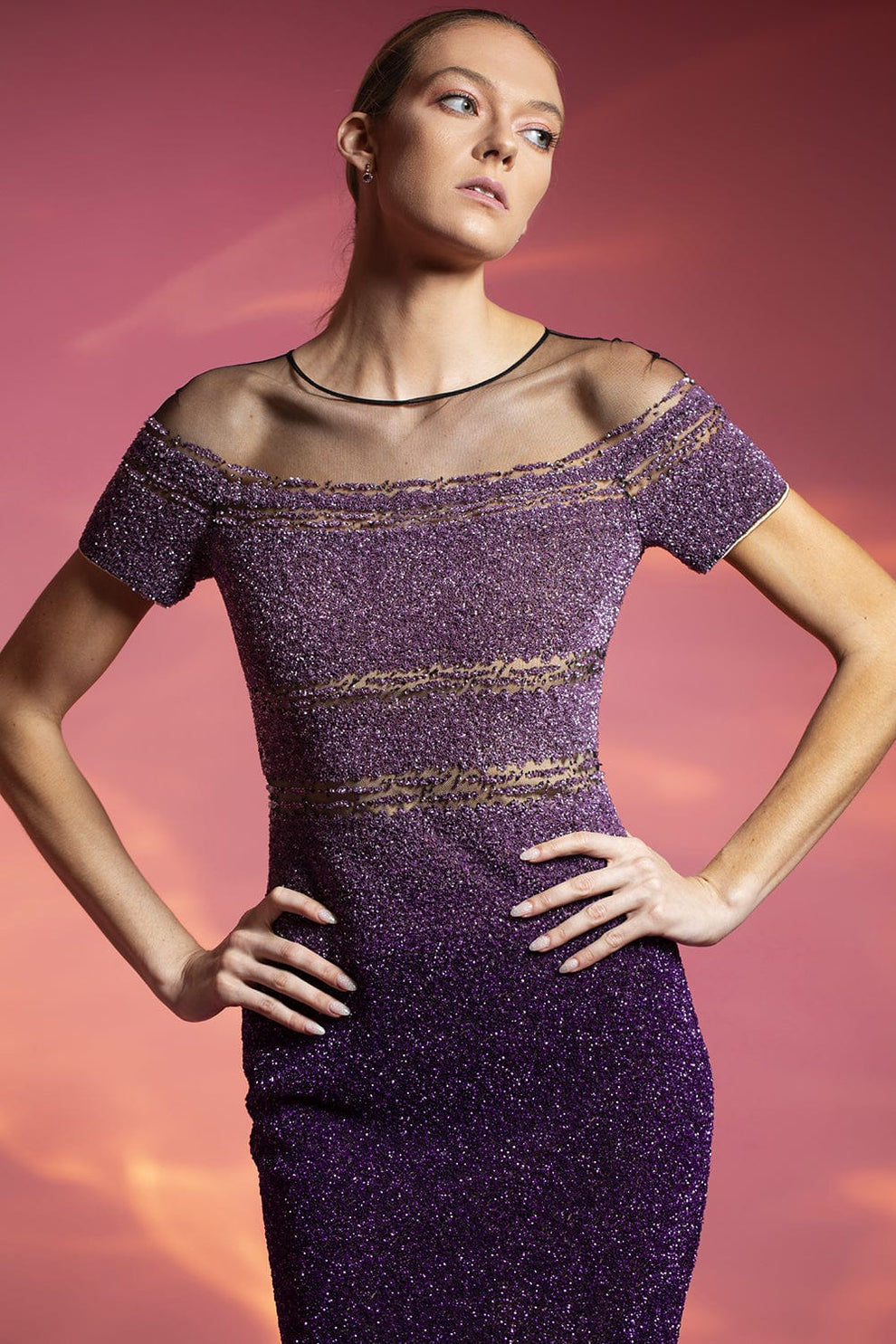 french connection purple sequin dress Hotel Kalinga French Connection Lavender Dress ASHLEYlauren 11362  Sweetheart Sequin Illusion Gown