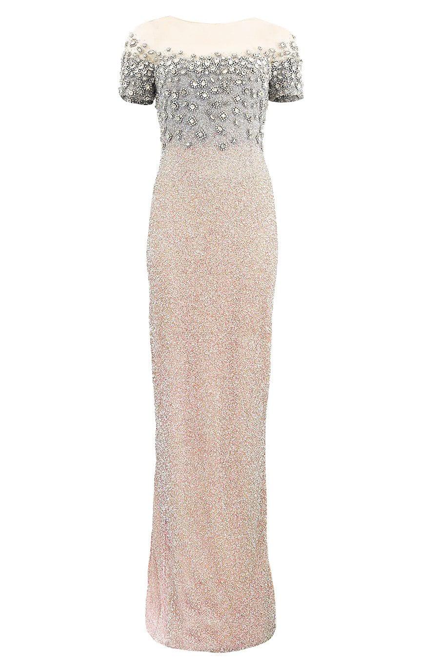 PAMELLA ROLAND-Sequin Gown With Crystal Degrade-