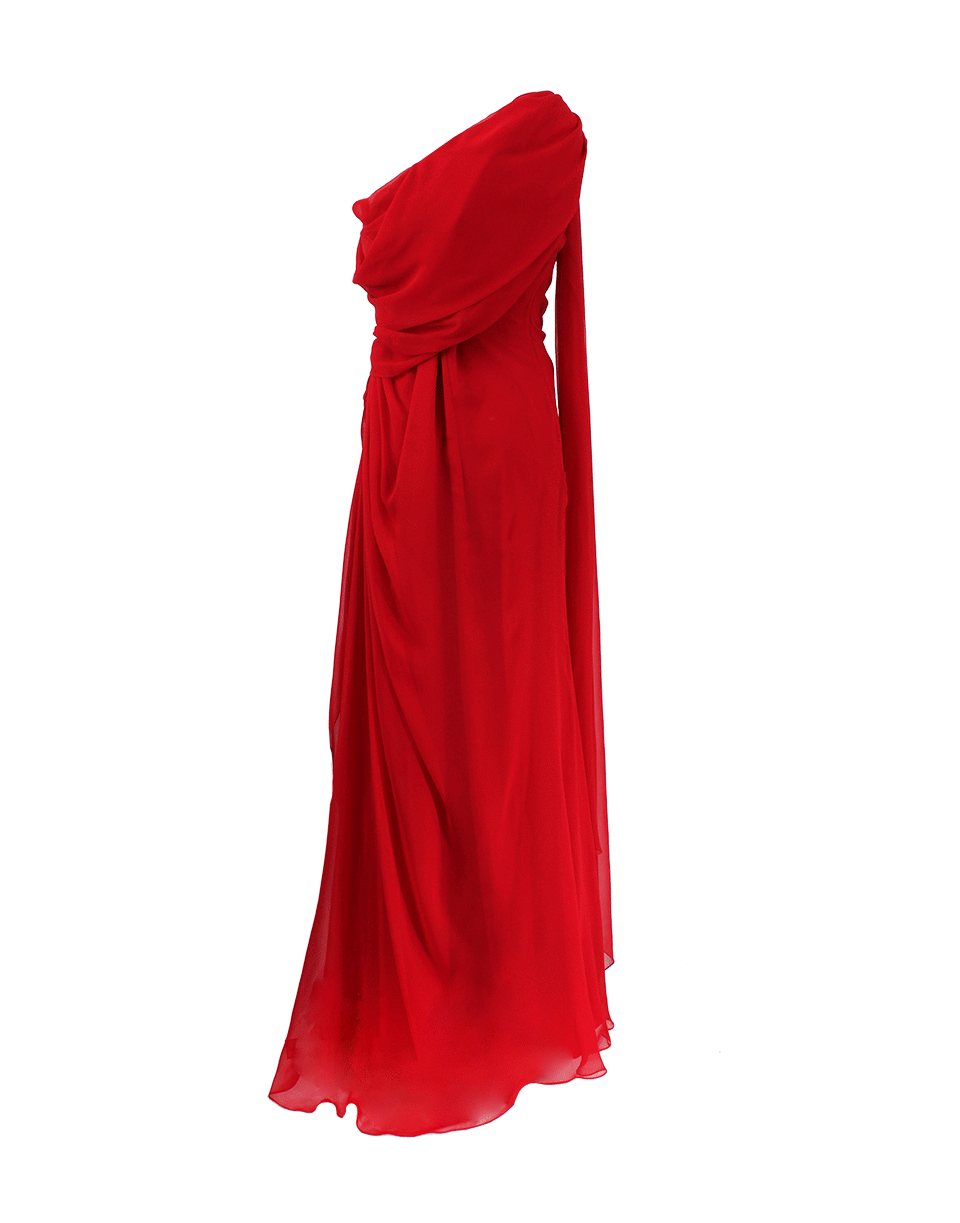 PAMELLA ROLAND-One Shoulder Slit Gown-RED