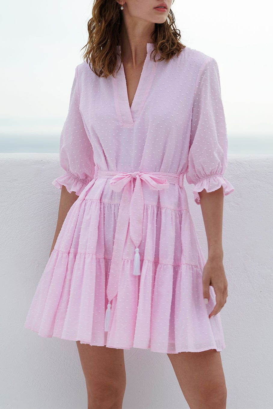 PAOLITA-Cotton Ruffle Dress-
