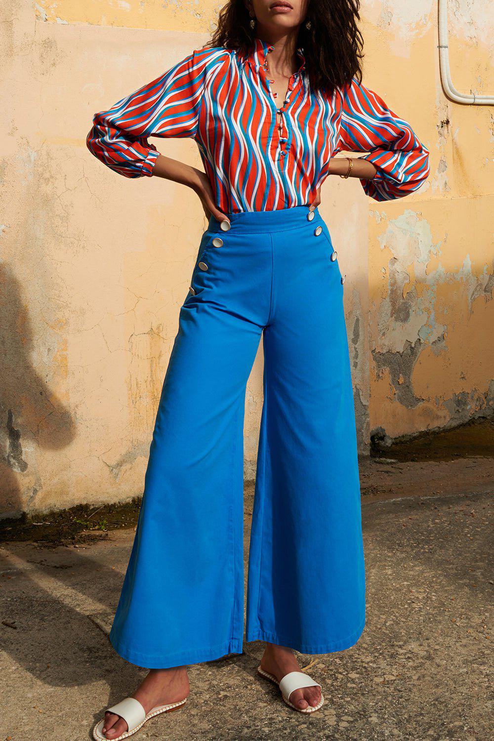 PAOLITA-Nautical Wide Leg Trouser-