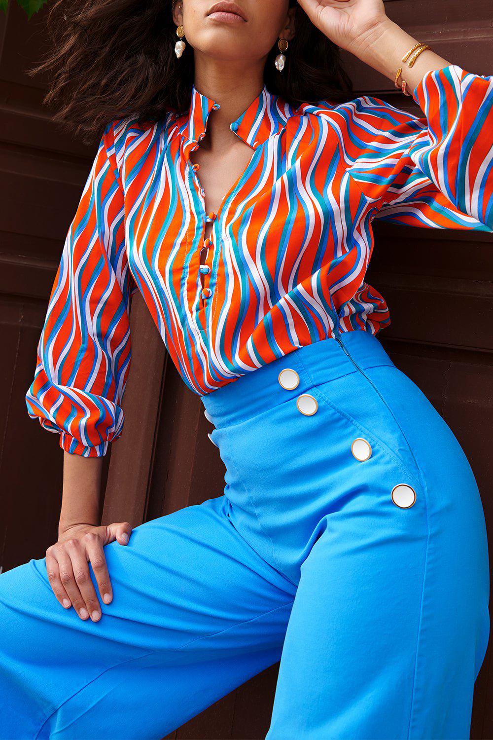 PAOLITA-Nautical Wide Leg Trouser-