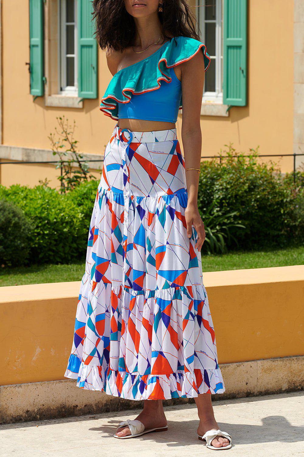 PAOLITA-Button Maxi Skirt-