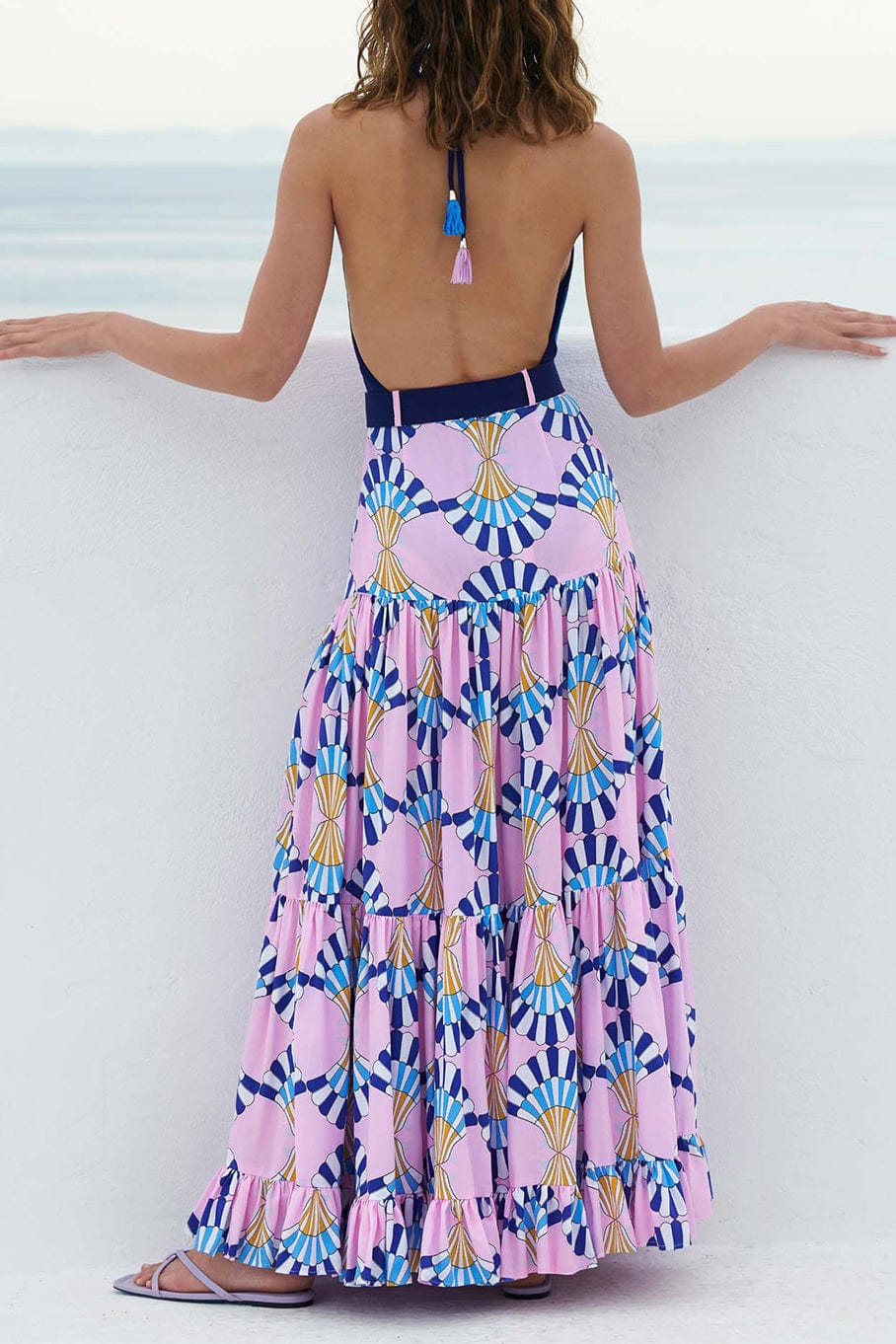 PAOLITA-Zephyr Button Maxi Skirt-