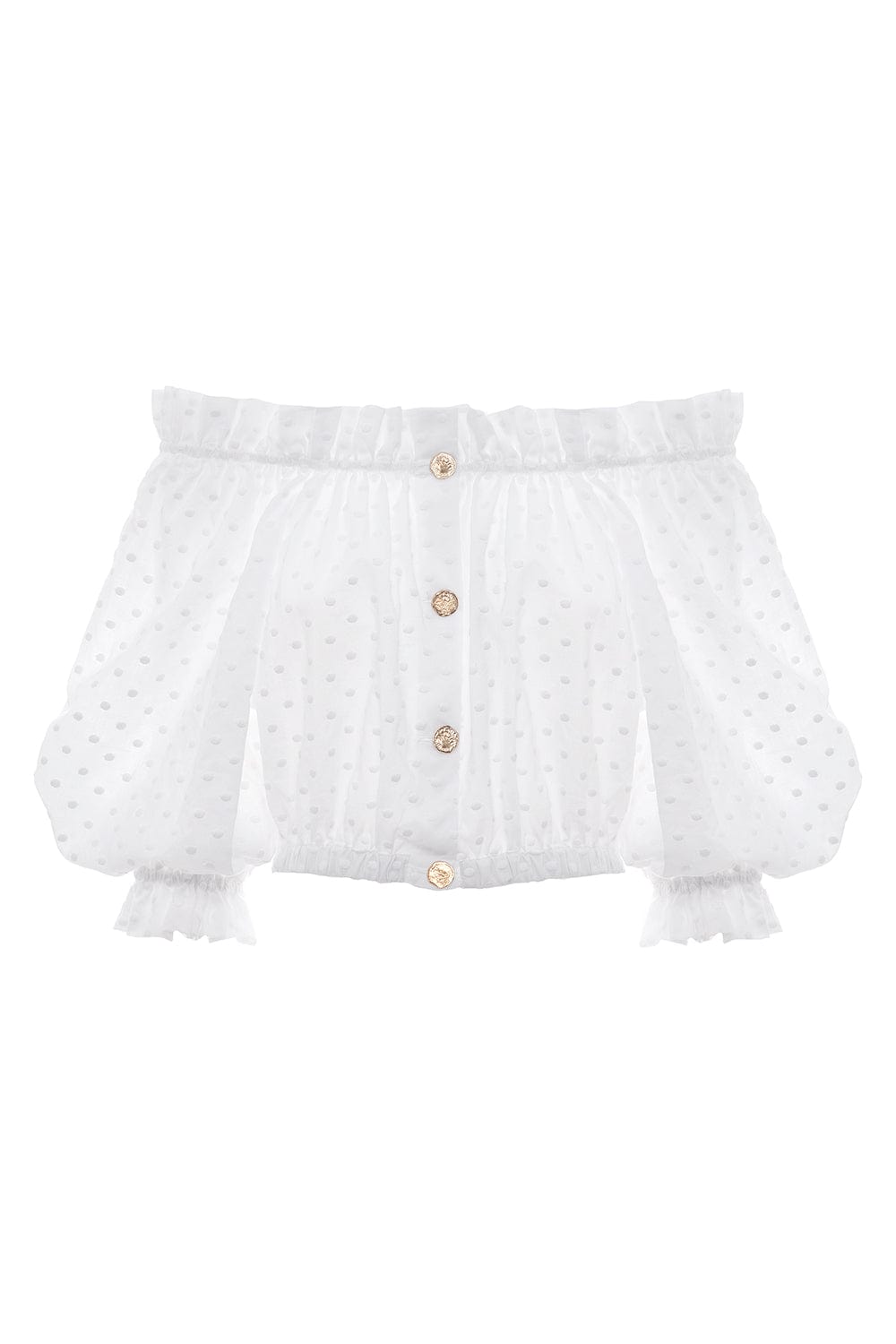 PAOLITA-Swiss Dot Crop Top-
