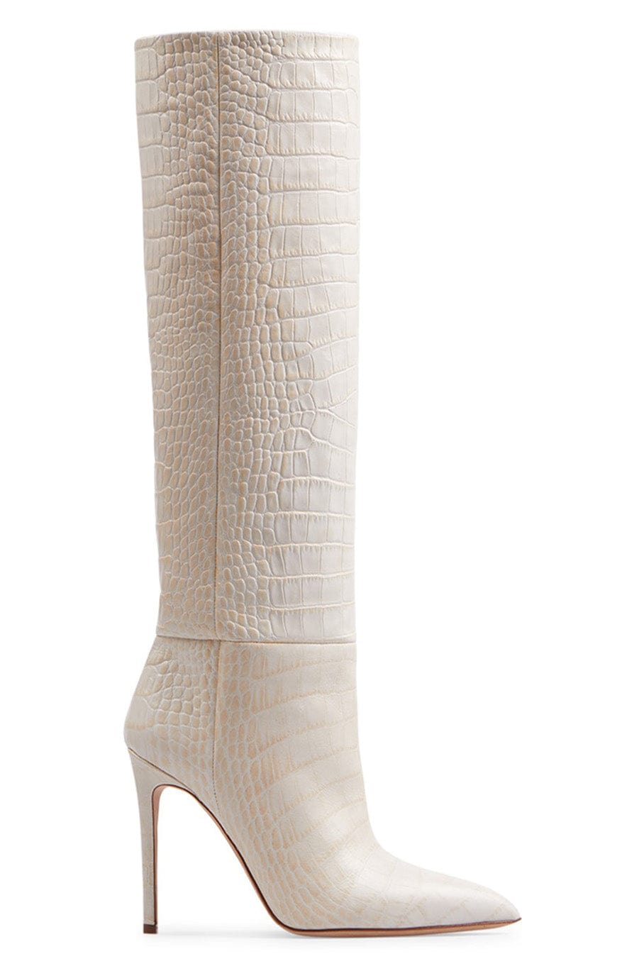PARIS TEXAS-Stiletto Boot Heel – Bone-