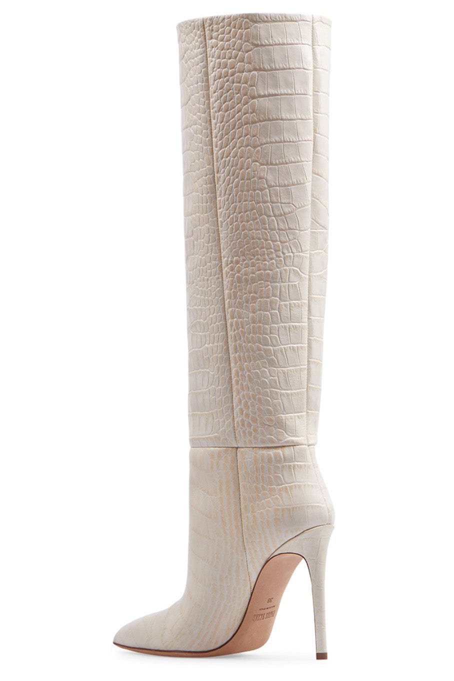 PARIS TEXAS-Stiletto Boot Heel – Bone-