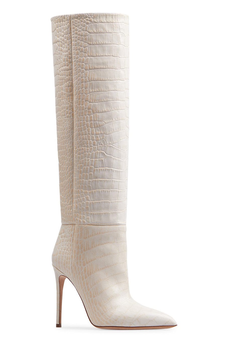 PARIS TEXAS-Stiletto Boot Heel – Bone-