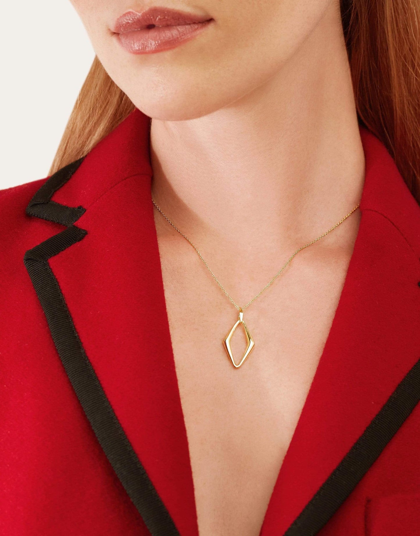 PARULINA-Point to Heaven Gold Link Pendant Necklace-YELLOW GOLD