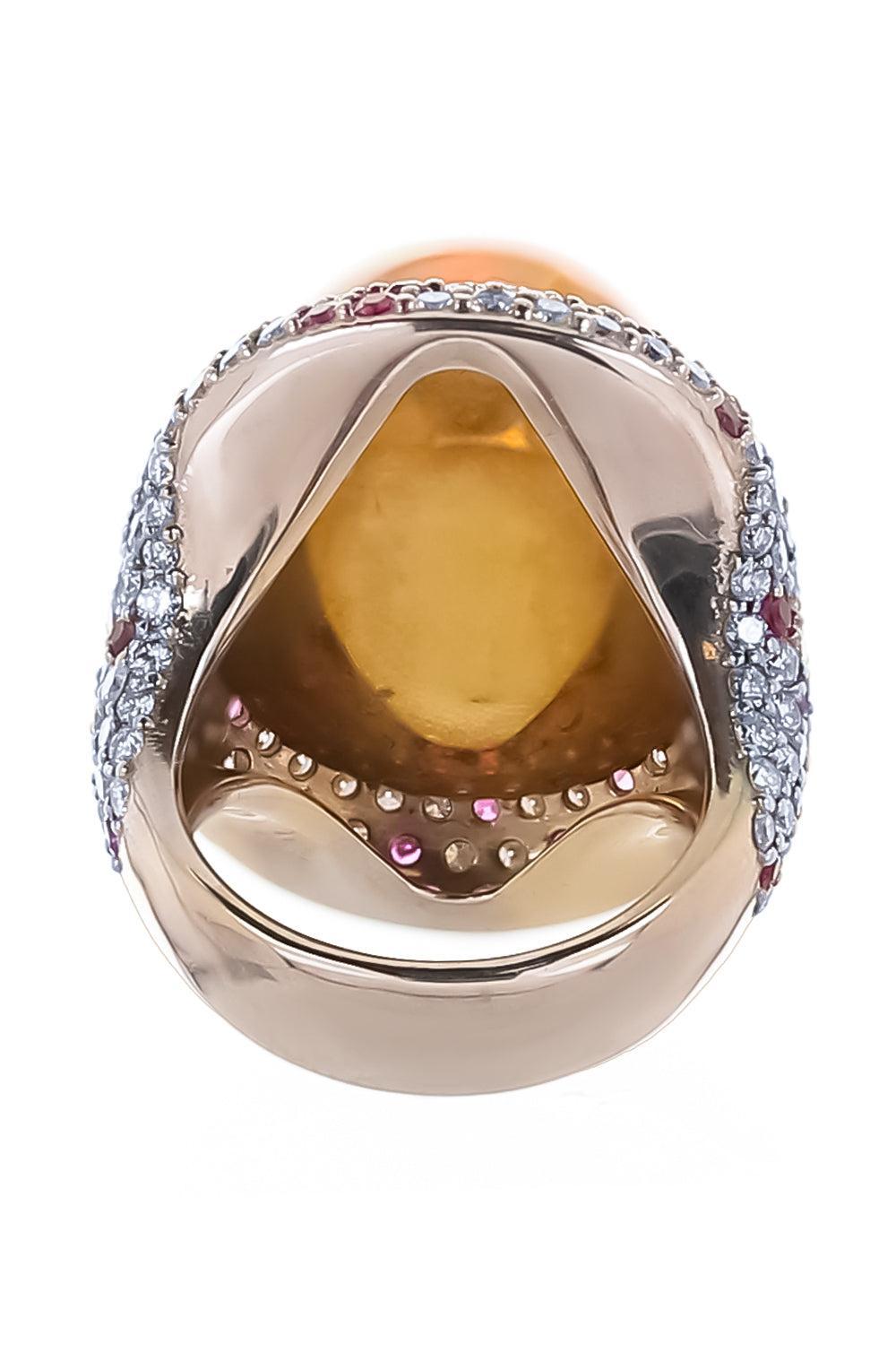 Opal Diamond Pink Sapphire Ring-WHITE GOLD-6.25-JEWELRYFINE JEWELRING-PARULINA