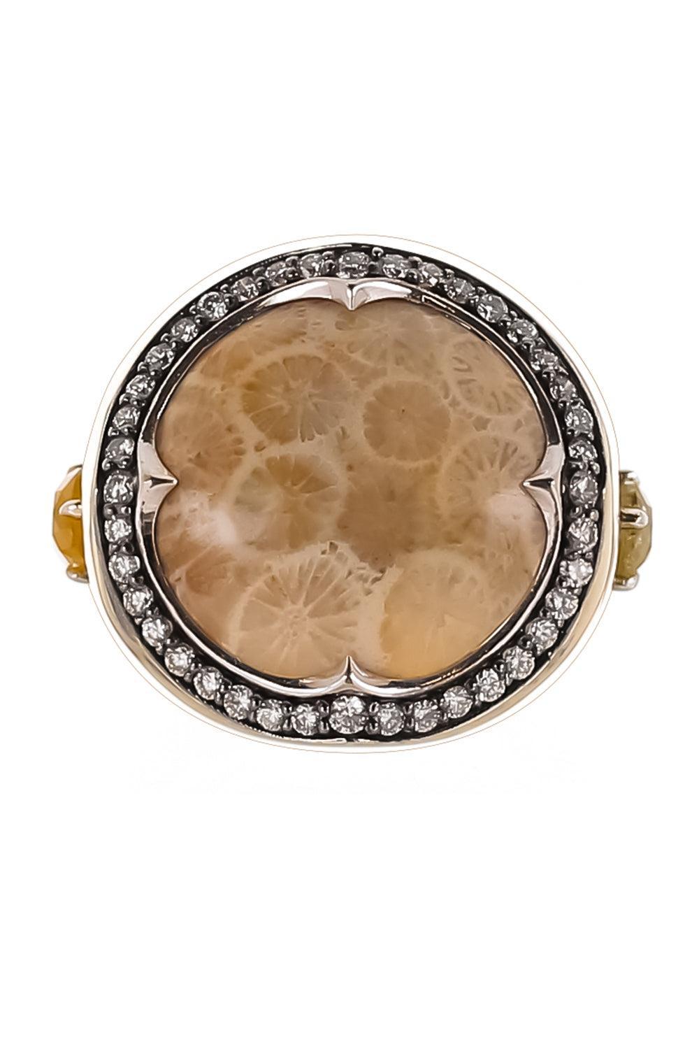 Diamond Coral Ring-YELLOW GOLD-5.75-JEWELRYFINE JEWELRING-PARULINA