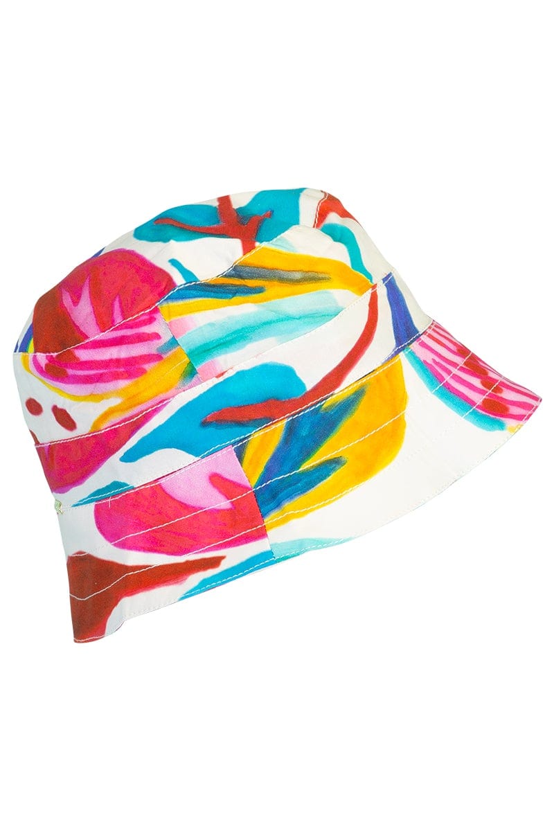 PATBO-Flora Print Bucket Hat-WHITE