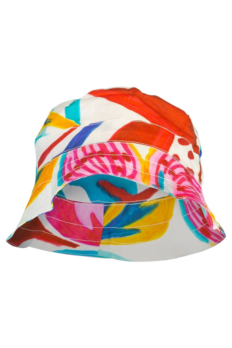 PATBO-Flora Print Bucket Hat-WHITE