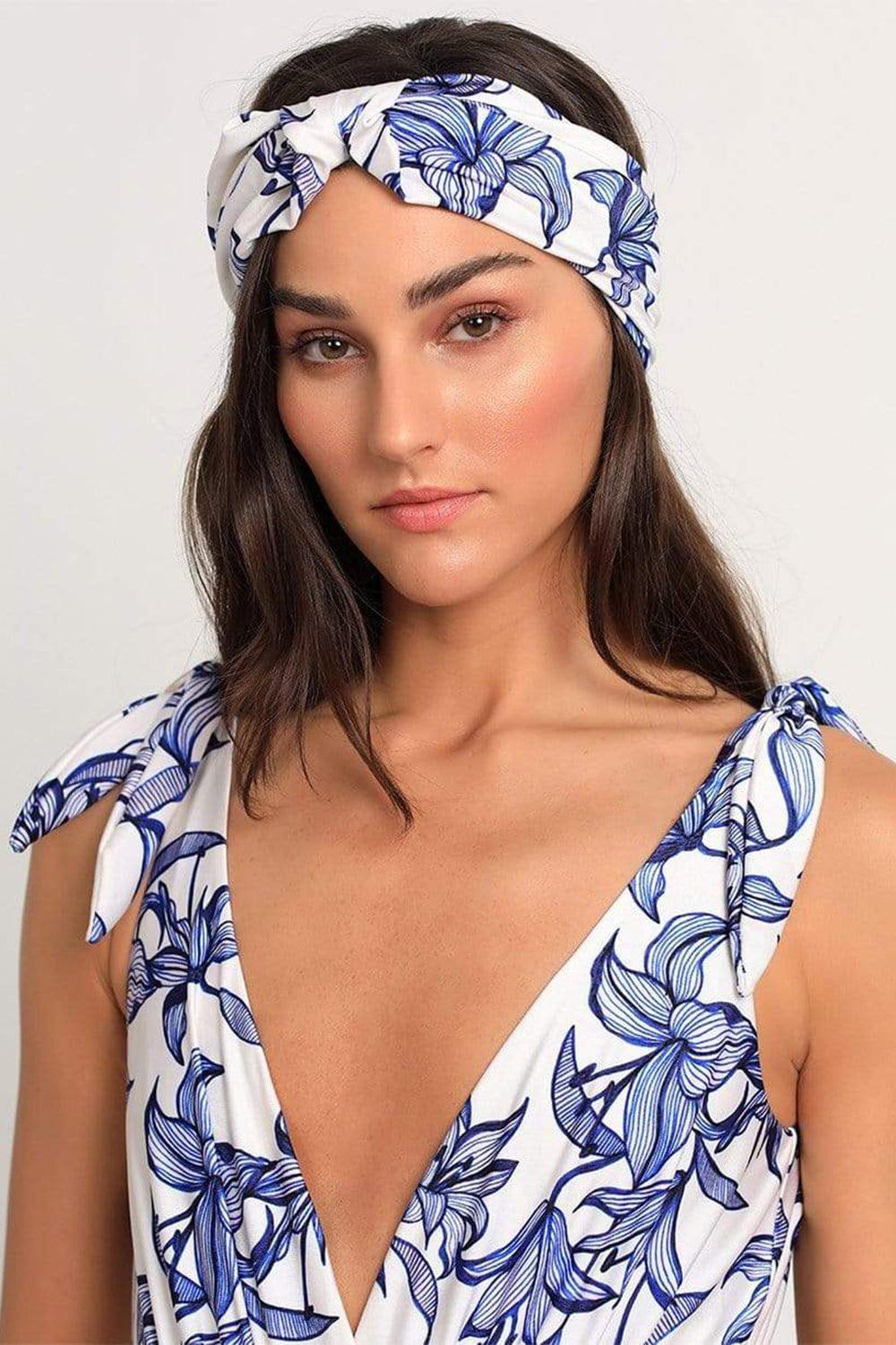 PATBO-Stargazer Print Turban - White-WHITE